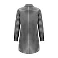 thumbnail image 5 of Wowcloth Women's Turn-down Collar Long Sleeve Casual Stripe Shirt Style Knee-high Dress, 5 of 5