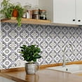 thumbnail image 2 of Mi Alma Removable Vinyl Floral Purple Backsplash Tile Stickers, 24pcs, 2 of 10