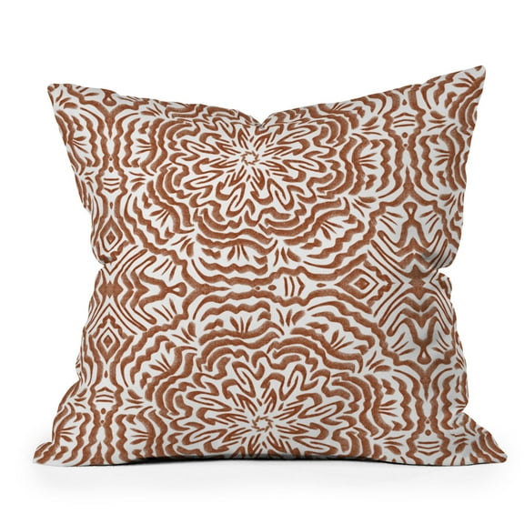 Society6 Marta Barragan Camarasa Terracotta Strokes Pattern 18" x 18" Decorative Throw Pillow