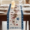 thumbnail image 3 of Table Runners 70 Inches Long Dress Scarves, Independence Day Farmhouse Coffee/Dining/Kitchen Table Decor, Holiday Table Runner, Red Blue Stars Stripes Flag Wooden 13x70 Inch, 3 of 9