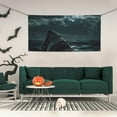 thumbnail image 2 of Salouo Moonlit Night Sky Shark Pattern Holiday Banner Outside Party Decoration Banner (1PC) Festival Supplies Fit for Birthday Parties & Celebrations & Chrismas-Medium, 2 of 8