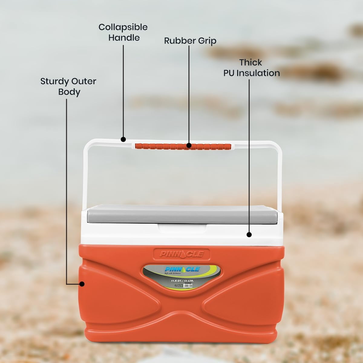 Pinnacle Thermoware 4.5 and 11 L Hard Sided Thermocooler, Orange, 2 Pack