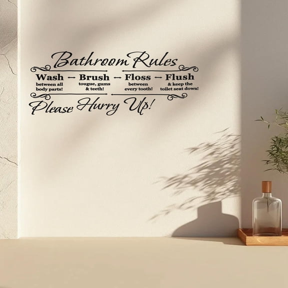 DINHEAROM 1Set Waterproof Bathroom Wall Stickers for Adults Kids 22x9.8 Inch