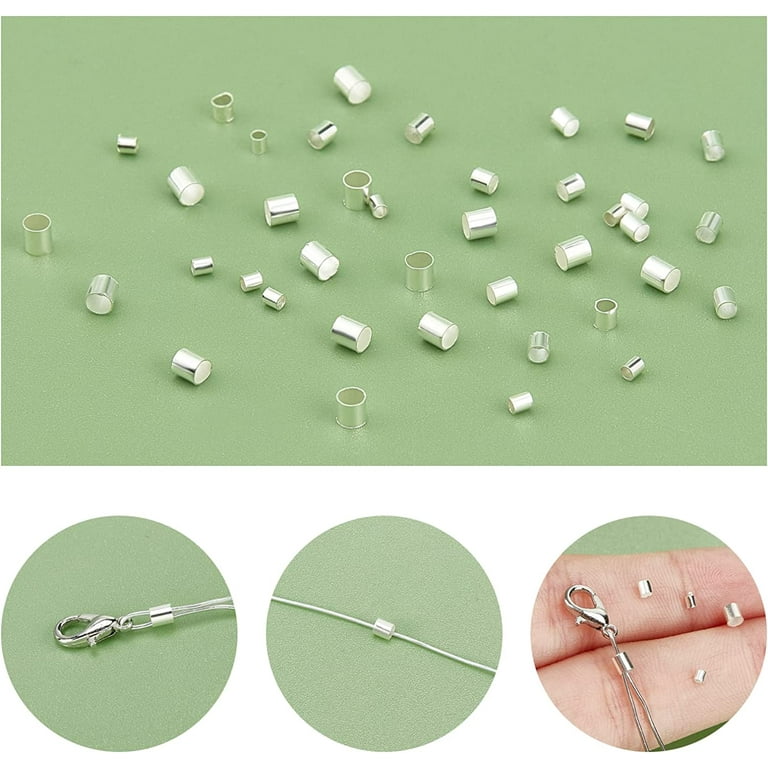 3000pcs Tube Crimp Beads 2mm Cord End Caps Brass Tube