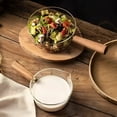thumbnail image 2 of Small Glass Pan High Borosilicate Heat-Resistant with Wooden Handle for Stove 13.5 fl oz, 2 of 5