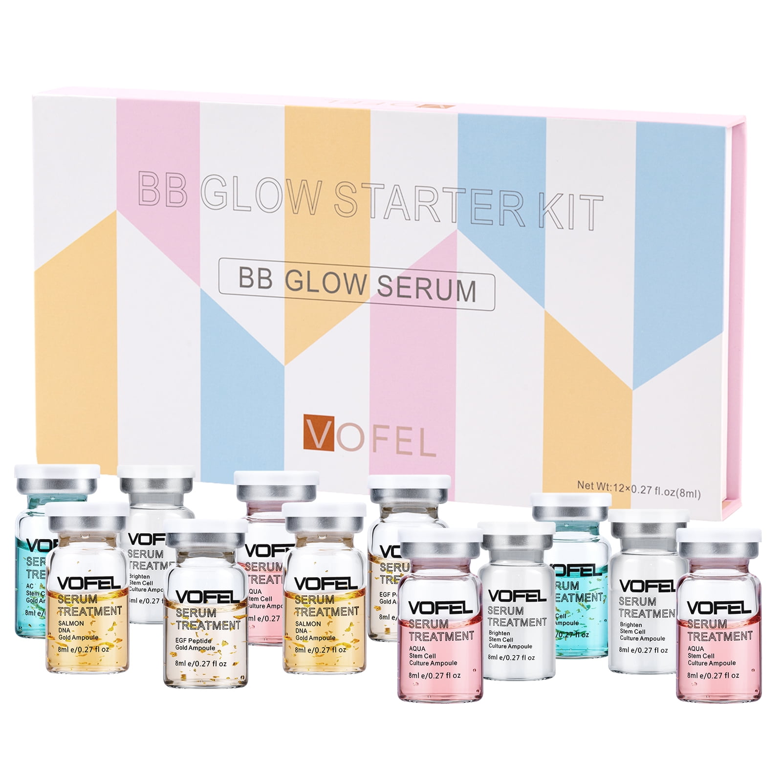 BB Glow Starter Kit BB Glow Serum for Microneedling Serum Ampoule Skin Treatment Kit 0.27oz 12