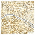 thumbnail image 3 of Marshall, Laura 20x20 Black Modern Framed Museum Art Print Titled - Gilded Paris Map, 3 of 5
