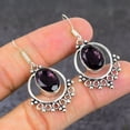 thumbnail image 2 of Natural Amethyst Gemstone Handmade 925 Sterling Silver Gift Earring 1.77", 2 of 2