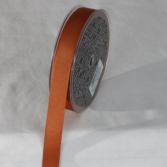 The Ribbon People Cinnamon Brown Striped Pattern Woven Edge Ribbon 0.6" x 22 Yards