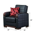 thumbnail image 3 of Beyan Chaise-lit Convertible en Faux Cuir Signature Bronx 35 Pouces en Noir/marron, 3 of 3