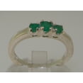 thumbnail image 3 of LBG British Made 10k White Gold Real Genuine Emerald Womens Promise Ring - 33 size options - Size 5.75, 3 of 6