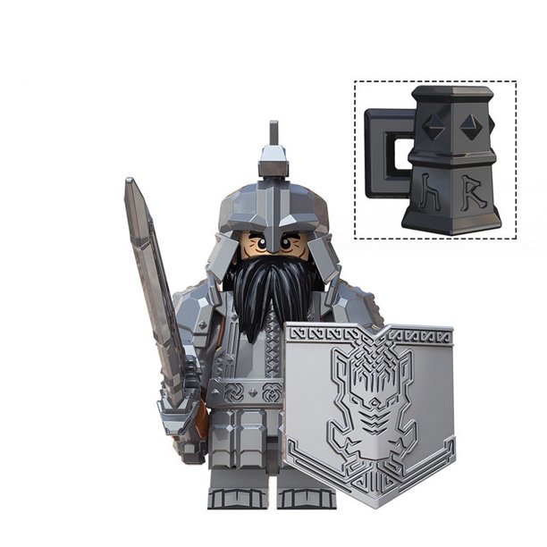 Dwarf Warrior Action Block Figure Warrior Mini Building Block Bricks Figures Smart Toy Gao Jiahui unisex