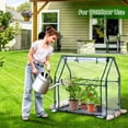 thumbnail image 2 of Ohuhu Mini Greenhouse for Indoor Outdoor, 36"x18"x33" Portable Seed Starter Greenhouse with Waterproof Pad, Heavy-Duty PVC Cover, Zippered, 2 of 7