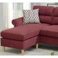 thumbnail image 5 of Convertible Sectional Sofa Couch, 3-seat L-Shaped Wide Reversible Couch with Modern Linen Fabric, Small Space Sofa for Living Room, Apartment and Office, Red, 5 of 7