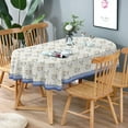 thumbnail image 2 of French Country Oval Tablecloth, Paisley, Polyester, Waterproof, Wrinkle-Free, 60" x 84", All-Season Tablecloth, 2 of 6
