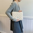 thumbnail image 4 of Cute Laptop Sleeve 13-15 Inch Laptop Accessories Aesthetic Quilted Computer Bag with Flower Puffy Printing for MacBook, 4 of 6