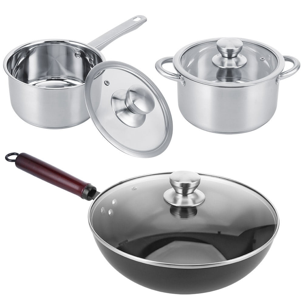 Details about   Saucepan with Lid Cover Stainless Steel Nonstick Sauce Pan Milk Pot Cooking Pan 