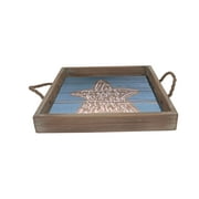 Elements 14-inch Star Fish and Sentiment Wood Tray with Handles
