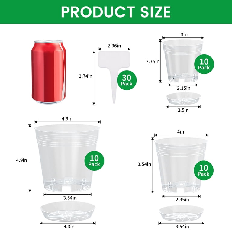Foukus 30-Pack Clear Nursery Pots with Trays photo 3