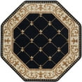 thumbnail image 3 of Sensation Traditional 5' Octagon Black and Beige Polypropylene Indoor Area Rug, 3 of 8