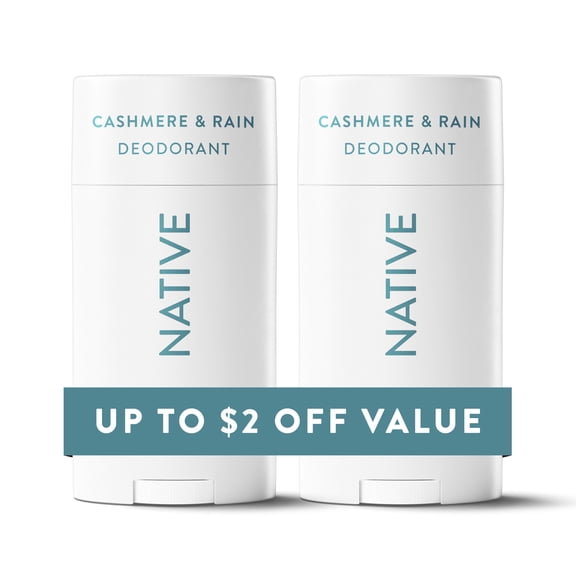 Native Twin Pack Cashmere & Rain Deodorant, 2 Count, 2.3 oz