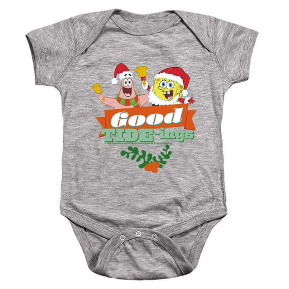 Spongebob Squarepants Santa And Patrick, Christmas Good Tide-Ings Unisex Infant Snap Suit for Baby
