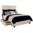 thumbnail image 2 of Manhattan Fabric Upholstered "Steel-Core" Platform King Bed/4-Drawers Ivory, 2 of 4