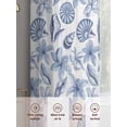 thumbnail image 6 of Summer Ocean Sheer Curtains 63 Inch Long 2 Panels, Blue Retro Starfish Shell Conch Light Filtering Rod Pocket Curtains, Sheer Voile Drapes for Living Room Bedroom, 52"x63", 6 of 8