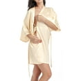 thumbnail image 4 of VintageClothing Women Kimono Satin Maid of Honor with Gold Letter Wedding Short Robe One Size, 4 of 4