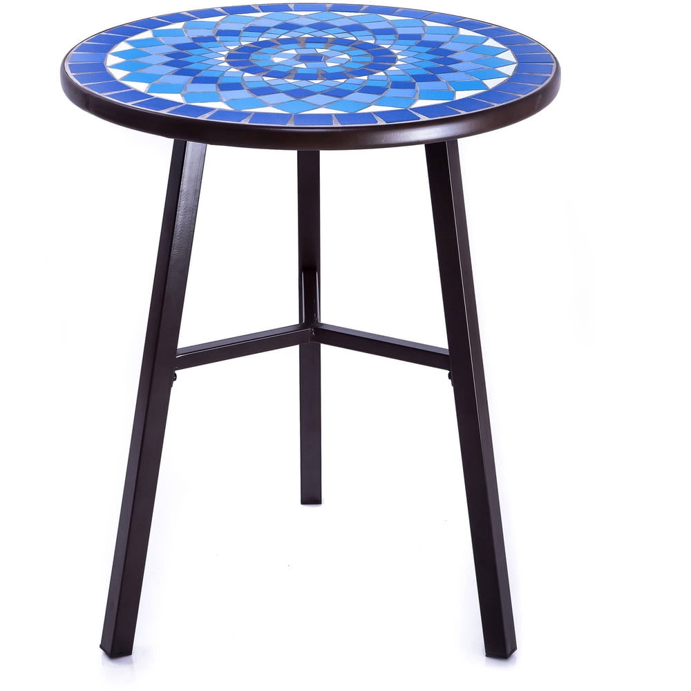 Better Homes and Gardens Camrose Farmhouse Blue Mosaic Bistro Table