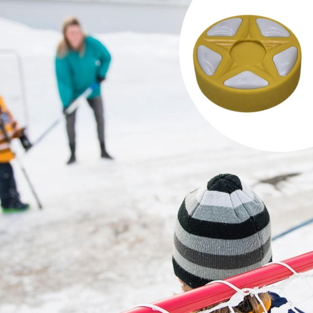 Colaxi Rondelle de Hockey à Roulettes Pratique Remplacement Standard Sports Jeu Amélioré Intérieur Extérieur Équipement d'Entraînement Balle de Hockey de Rue Jaune