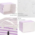 thumbnail image 5 of Sea Team Collapsible Canvas Fabric Storage Basket with Handles, Rectangle Waterproof Storage Bin, Box, Cube, Foldable Shelf Basket, Closet Organizer, 16.5 x 11.8 x 9.8 Inches, Purple Stripe, 5 of 6