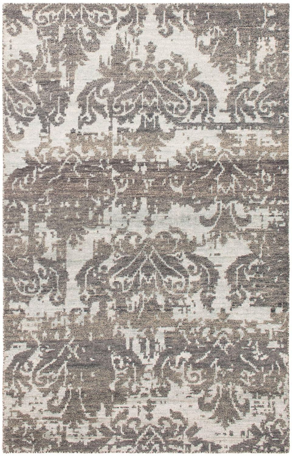 ECARPETGALLERY 5'1" x 7'10"  Transitional La Seda Hand-knotted Area Rug for Living Room, Dining Room and Bedroom in Grey