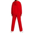thumbnail image 4 of Valora Women Fashion Outfit Hooded Tracksuit Set with Winter Comfort Casual Sportswear Women’ s Trousers Suit for Everyday Wear Red 2 L, 4 of 6