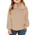 thumbnail image 4 of Ruyang Girls Sherpa Fleece Jacket Kids Mock Neck Zip Up Fuzzy Coat Fall Winter Warm Soft Cozy Long Sleeve Furry Outwear, 4 of 7