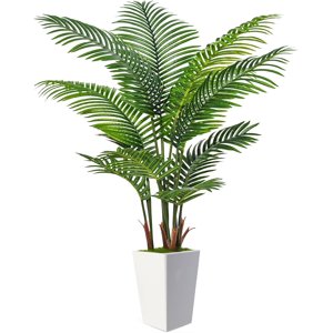 6FT Artificial Palm Tree with White Planter