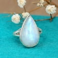 thumbnail image 7 of Sterling Silver Moonstone Ring for Women Teardrop Gemstone Boho Jewelry, 7 of 7