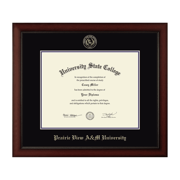 Framerly - PVAMU Diploma Frame with Black and Purple Mat