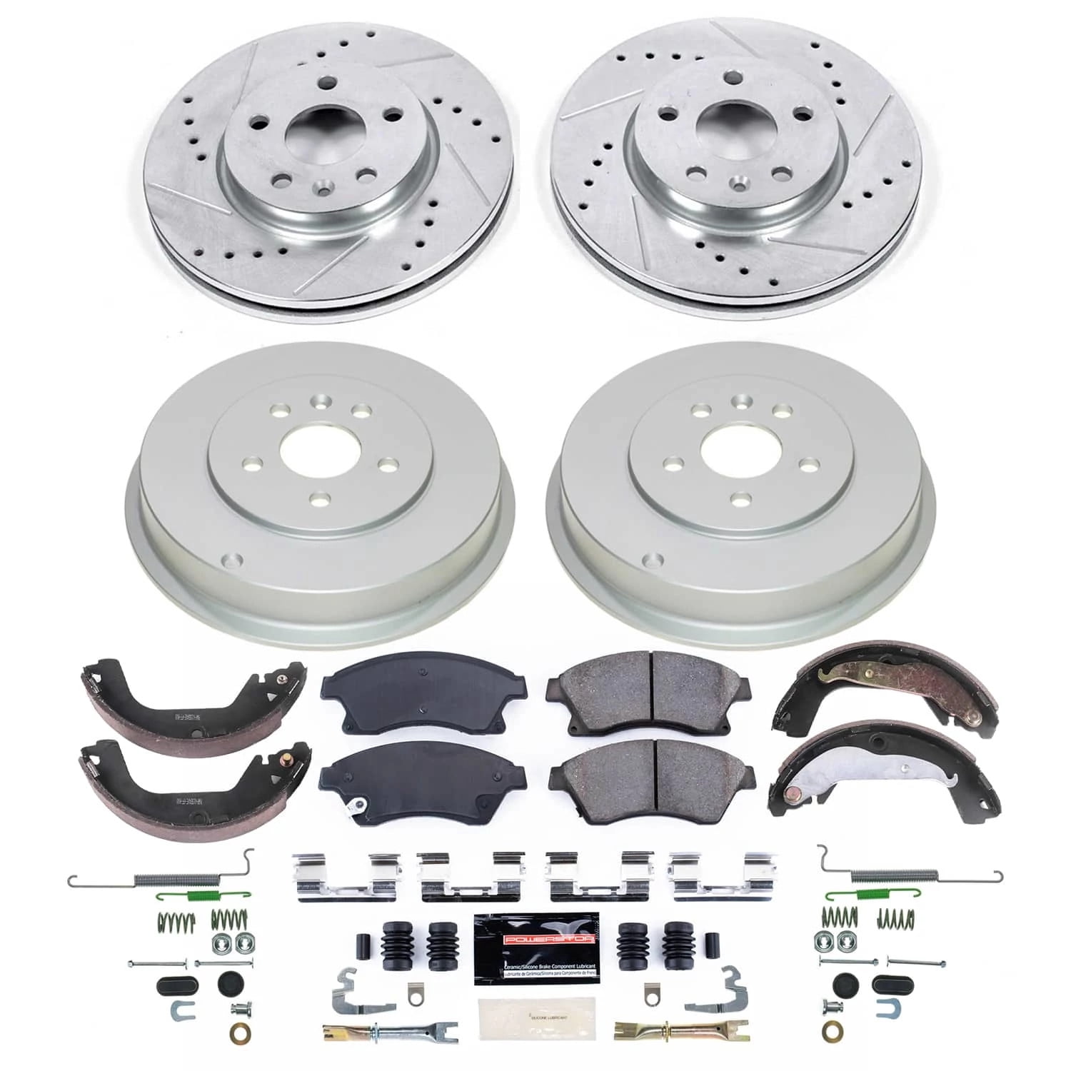 PowerStop Front Z23 Evolution Sport Brake Pad and Rotor Kit with Red Powder Coated Calipers Fits: HYUNDAI Select Models KC1087C