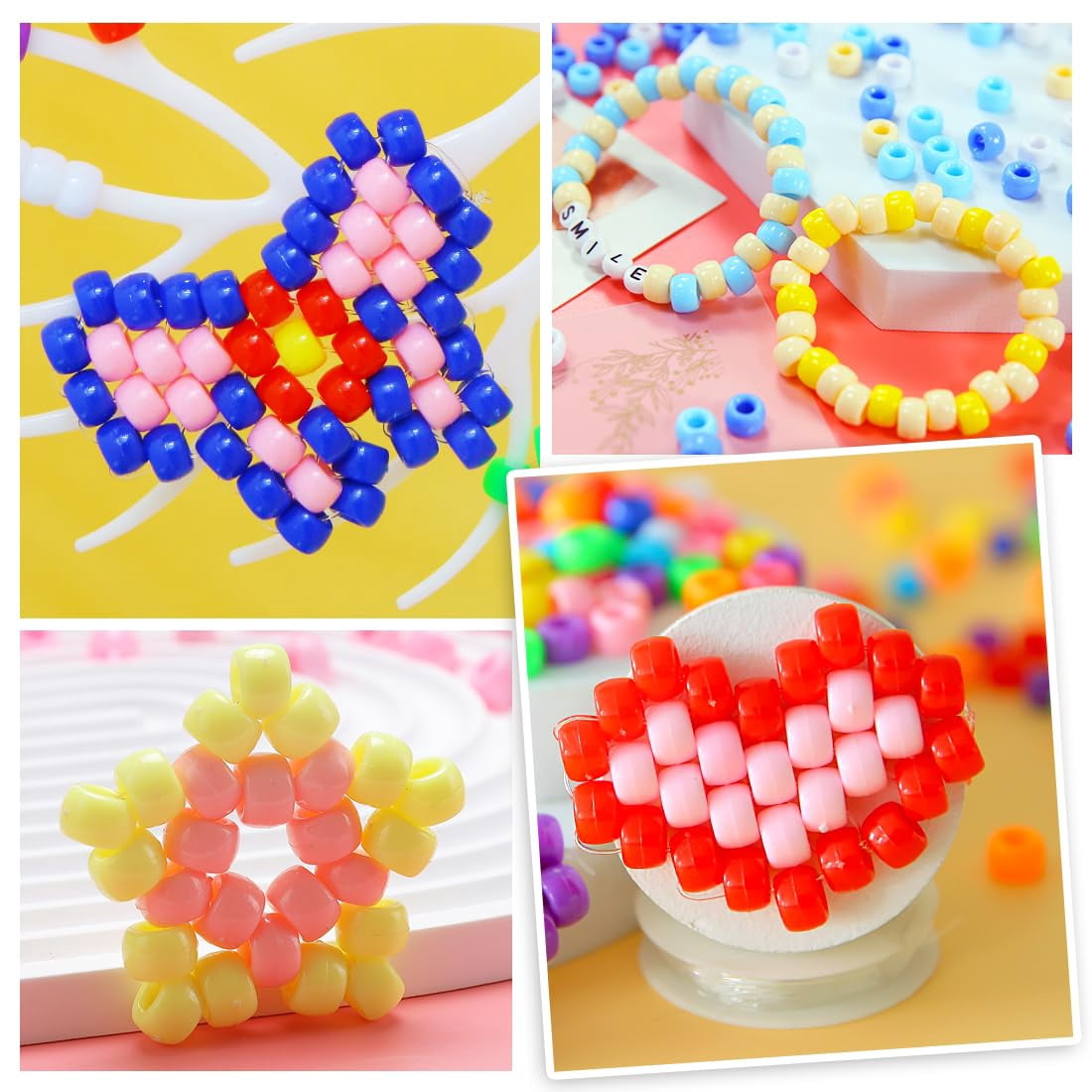 Pony Bead Jewelry Making Kit 18 Multi-colored 3200pcs