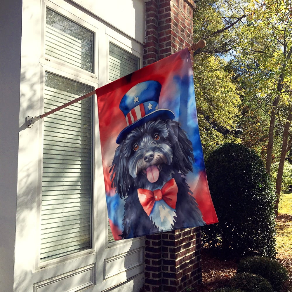 Puli Patriotic American House Flag 28 in x 40 in