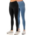 thumbnail image 2 of 2 Pack Women's High Waisted Active Full Leggings With Side Pockets 28"Inseam Yoga Workout Pants, 2 of 5