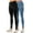 Black/Light Blue, variant on 2 Pack Women's High Waisted Active Full Length Leggings With Side Pockets 28"Inseam Yoga Workout Pants