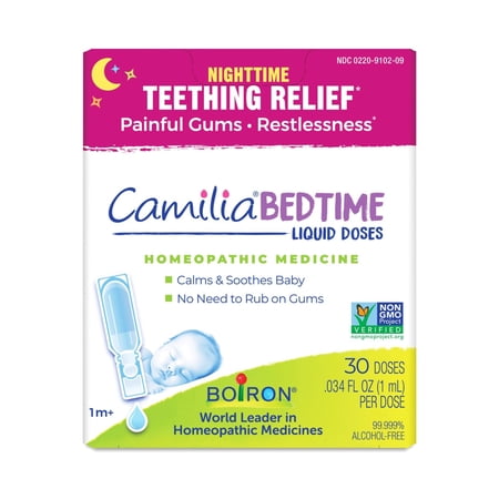 Boiron Camilia Bedtime Liquid Doses for Nighttime Teething Relief with Chamomilla, - 30 Count