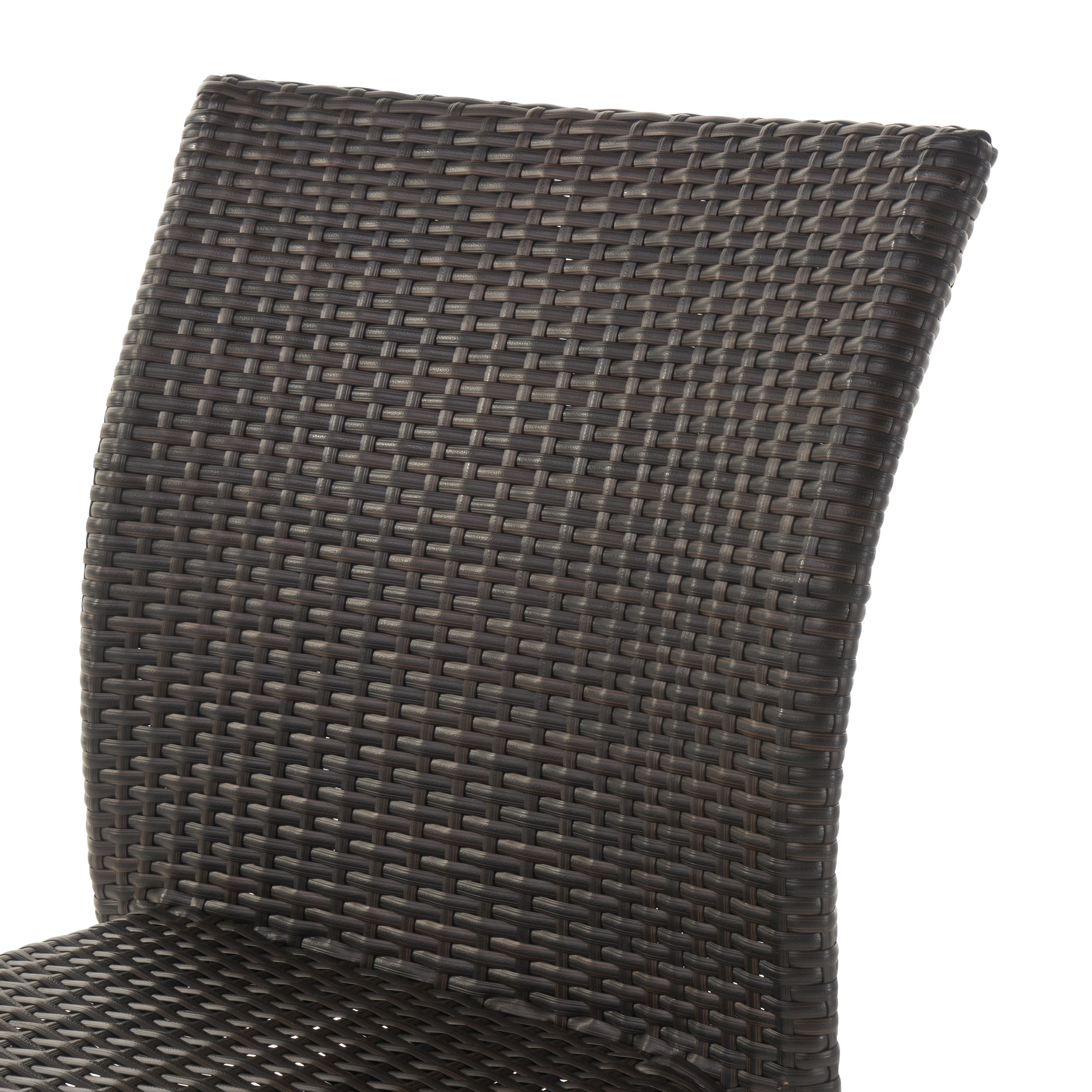 Vera Outdoor Wicker Armless Stack Chairs with an Aluminum Frame, Set of 2, Multibrown