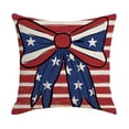 thumbnail image 2 of Beautynvta 4th of July Pillow Covers, 18x18 Inch, Stars Stripes Bow Patriotic Throw Pillow Covers, Red White Blue Decor Memorial Day Cushion Case for Sofa Couch, 2 of 6
