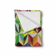 thumbnail image 2 of Geometric Soft Flannel Fleece Throw Blanket, Rainbow Colored Stacked Cube Pattern Mosaic Grid Design Sixties Inspirations, Cozy Plush for Indoor and Outdoor Use, 50" x 60", Multicolor, by Ambesonne, 2 of 6