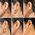 thumbnail image 2 of Juego de 6 Pares de Aros Chapados en Oro Amarillo JeenMata Estilos Modernos y Clásicos, 2 of 5