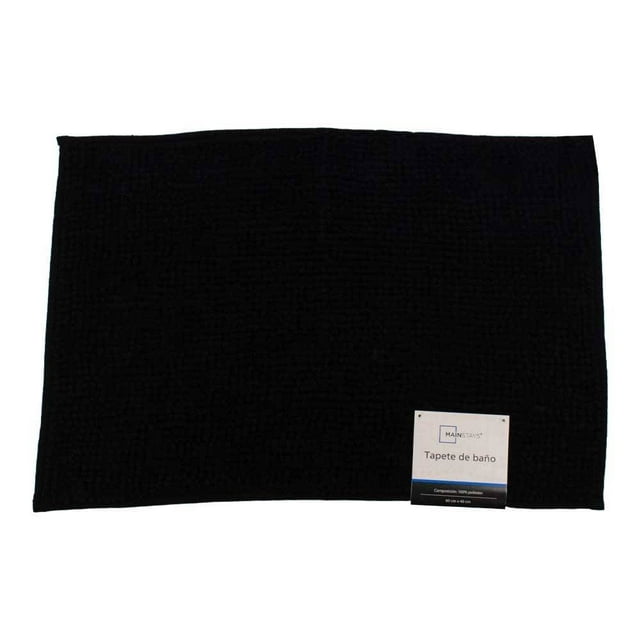 Tapete de Baño Mainstays 60 x 40 cm Composición Poliéster Negro