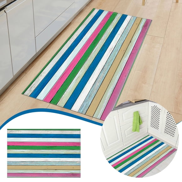 Catégorie de Produit Tapis / Titre de Produit Tapis à Rayures Lavable à la Machine en Motif à Rayures Classique Durable 2 x 3 Pieds Nettoyage Facile Confort pour Salon et Chambre